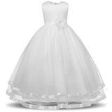 White Flower Girl Wedding Easter Gown Dress For Girl Party Dresses Long Tulle Kids Teens Girls Clothes Children Princess Frocks