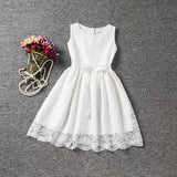 White Lace Flower Girl Wedding Party Dress Fancy Infant Princess Costume for Kids Clothes Little Girl Baby Child Holiday Dress