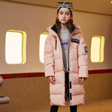 Winter 2023 children's down jacket Girl's white hooded extendable warm coat Waterproof eiderdown coat for boys 90%