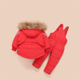 Winter -30 Degrees Children's Clothing Set 2Pcs Baby Girl Clothes Overalls Warm Down Jacket Boy Snowsuit Infant Outwear jumpsuit