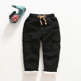 Winter Autumn Cotton Jeans for Baby Boys Casual Blue Pants Children Trousers Fashion Casual Warm Velvet Clothing for Scho Kids