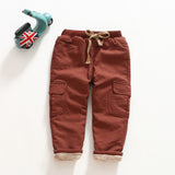Winter Autumn Cotton Jeans for Baby Boys Casual Blue Pants Children Trousers Fashion Casual Warm Velvet Clothing for Scho Kids