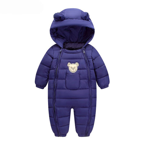 Winter Baby Snow Wear Thick Warm Clothes Newborns Polyester Material Kids Infants Hooded Outwear Boys Girls Clothing CL5010