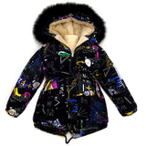 Winter Boys Girls Thick Warm Fluffy Coat Fur Collar Kid Parkas Jacket Children Clothes