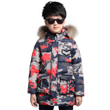 Winter Camouflage Jacket for Boys Warm Co Kids Clothes Snowsuit Outerwe & Co Children Clothing Fur Hooded Jacket Snow Wear