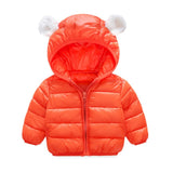 Winter Children Outerwear Kids Girls Cotton Coats Kids Baby Boys Ears Hooded Down Padded Jacket Cute Parkas Warming Clothes