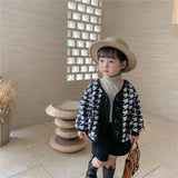 Winter Children'S Casual Jacket Parent-Child Plaid Kids Clothing Plus Velvet Cardigan Baby Girls Boys Wool Sweater Outfits