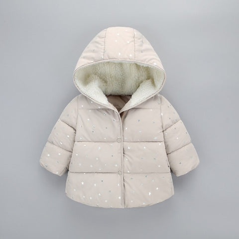 Winter Children'S Cotton Clothes Thickening Parkas Kids Baby Boys/Girls Hooded Cotton Coats Baby Warming Plush Jacket Fashion