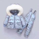 Winter Children`s Clothing Set 2Pcs Girl Down Jacket   Baby Snowsuit Clothes Overalls for kids Toddler Jumpsuit Coat 1-4Y