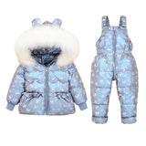 Winter Children`s Clothing Set 2Pcs Girl Down Jacket   Baby Snowsuit Clothes Overalls for kids Toddler Jumpsuit Coat 1-4Y