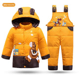 Winter Children's Snowsuit Boy Clothing Set Kids Down Jacket Overalls for Girl Baby Warm Park Hooded Coat+Pant Infant Overcoat