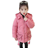 Winter Cotton Blend Jacket For Girls   Korean Version Thickened Keep Warm Hooded Coat Casual Children's Clothing