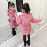 Winter Cotton Blend Jacket For Girls   Korean Version Thickened Keep Warm Hooded Coat Casual Children's Clothing