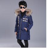 Winter Cotton Down Jackets Boys Fashion Fur Coll Thick Jackets Kids Warm Costume Co Baby Boy Clothes Winter Outfits 10 12 14