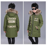 Winter Cotton Down Jackets Boys Fashion Fur Coll Thick Jackets Kids Warm Costume Co Baby Boy Clothes Winter Outfits 10 12 14