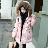 Winter Fashion Girl's Down jackets/coats Big Girl Winter Coats Thick Duck Warm Jacket Children Outerwe for -30 degree jackets