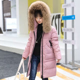 Winter For 6 7 8 9 10 12 Year Kids Teenage Girl Down Cotton Parkas Outerwear  Warm Hooded Baby Girl Jackets Outwear