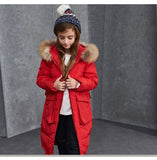 Winter Girls Red Long Down Jackets 8 10 years old