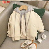 Winter Infant Toddler Kids Baby Girl Boy PU Leather Jacket Hooded Leather Coat Chaqueta Thick Clothes 1-7 Years