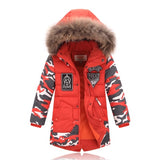 Winter Jacket For Boy Real Fur Hooded Down Jacket 2-10Y Kids Boys Casual Warm Thicken Children Winter Outerwe & Coats