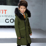 Winter Jacket For Boys Solid Warm Thick Boys Down Jackets Fur Hooded Kids Co Autumn Teenage Clothes For Boys 6 8 12 Years