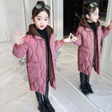 Winter Jacket Girl Coat 5 Colors Cute Hooded Colored Fur Collar Size 7 8 9 10 11 12 13 14 Years Child Clothes Thick Outerwear