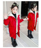 Winter Jacket Girl Coat 5 Colors Cute Hooded Colored Fur Collar Size 7 8 9 10 11 12 13 14 Years Child Clothes Thick Outerwear