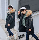 Winter Jacket for Boys Fur Hooded Russian Girls Winter Co 2018 Children Jacket Duck Down Parkas Outerwe Long Teen Clothes