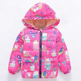 Winter Jacket for Girls Baby Fleece Coat Kids Parka Catoon Printed Hooded Animal Snow Suit Children's Autumn Jacket