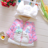 Winter Jacket for Girls Baby Plus Velvet Cotton Padded Jackets Coats Outerwear Children Clothing 1-2-3 Years