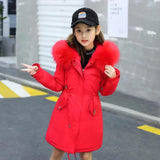 Winter Jacket for Girls Parka   Russian Children Snowsuits Plus Velvet Warm Hooded Outerwear Coat Kids Teenage 7-16 Y clothes