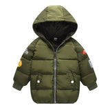 Winter Long Jacket For Boy 2 3 4 5 6 7 Years Green Cotton Parka Children Thick Warm Hooded Jacket For Girls Autumn Red Kids Coat