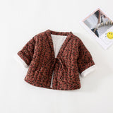 Winter  Korean style 2 colors small flower sountryside style short cotton coat for cute baby girls