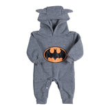 Winter Newborn Baby Boy Girls 2017 Sweater Batman Hoodies Romper Jumpsuit Gray or Black Hooded Autumn Warm 0-24M