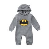 Winter Newborn Baby Boy Girls 2018 Sweater Batman Hoodies Romper Jumpsuit Gray or Black Hooded Autumn Warm 0-24M