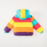 Winter Parkas Kids Jackets for Girls Boys Cartoon Striped Pattern Thick Pocket Children's Coat Baby Outerwear Infant Overcoat