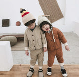 Winter Warm Kids 2 Pcs Suit 1-7 Y Children Clothing Baby Girls And Boys Thin Cotton Coats Pants Tracksuit 12 - 24 Month Homewear