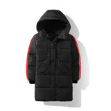 Winter White Duck Down Jacket For Girls 5-13 Years Fashion Kids Clothing Autumn Thick Warm Long Jacket For Boy Red Children Coat