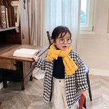 Winter children's coat  korean style thickened and warm long plaid cotton jacket for cute baby girls and boys