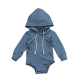 Winter toddler baby boys cute Solid hooded jacket Romper tops coat sweatshirt hoodie 0-24M baby coat  jacket  born