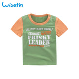 Boys T Shirts Spring Summer Short Sleeve Fashion Letter C 100% Cotton Outwe Kids Tops Tee Children Clothes Age 1-7Y