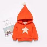 9-24M girl boys star print pullovers children cotton sweatshirts hooded solid clothes