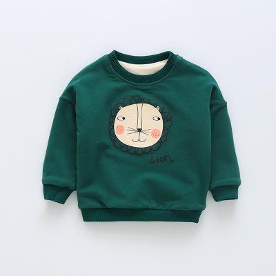 baby sweatshirts 2018 winter 6-24M girl boys cartoon lion pullovers cotton children cashmere hoodies O-neck clothes y48