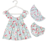Fashion Cute Floral girl baby clothing dress set sleeveless ruffle tutu kids toddler clothes outfits with shorts hat
