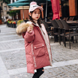 YourSeason Long Girls White Duck Down Jacket Real Fur   Winter Clothes For Girls Warm Down Jacket For -30 Celsius Degree