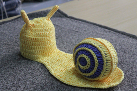 baby cap for boy rompers snail costume  born toddler caps 1 year birthday on the day of the dress crochet infant photo clothes