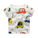 boys t shirts summer 2018 cotton print Toddler Kids Baby Boys Clothes Short Sleeve Cartoon C Pattern Tops T-Shirt Blouse F1