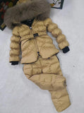 brand 2018 Winter Jacket Children down jackets & PANT duck down Fur hooded girl snowsuit boy Suit set outerwe ski suit famous