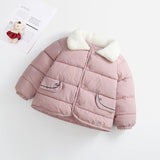 children's baby winter/autumn clothes down padded jacket boys/girls baby short fur collar padded coats outerwear kids