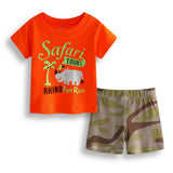 cute Babies Clothing Set Newborn Infant Baby Boys Girls Cartoon shot sleeve Tops Shirt+Shorts kids Outfits Set Summer